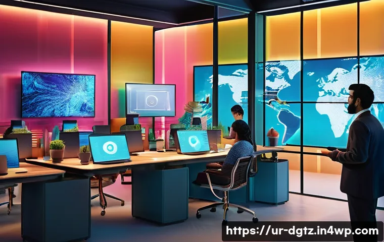 디지털 네트워킹의 사회적 영향 분석하기 - **Prompt: Global Digital Connection and Cultural Exchange**
    A vibrant, dynamic illustration depi...