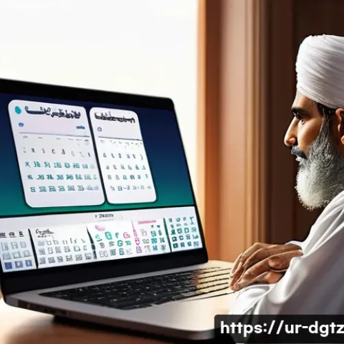 디지털 네트워킹의 법적 고려사항 - A detailed digital illustration of a modern Pakistani home office setup emphasizing online privacy a...