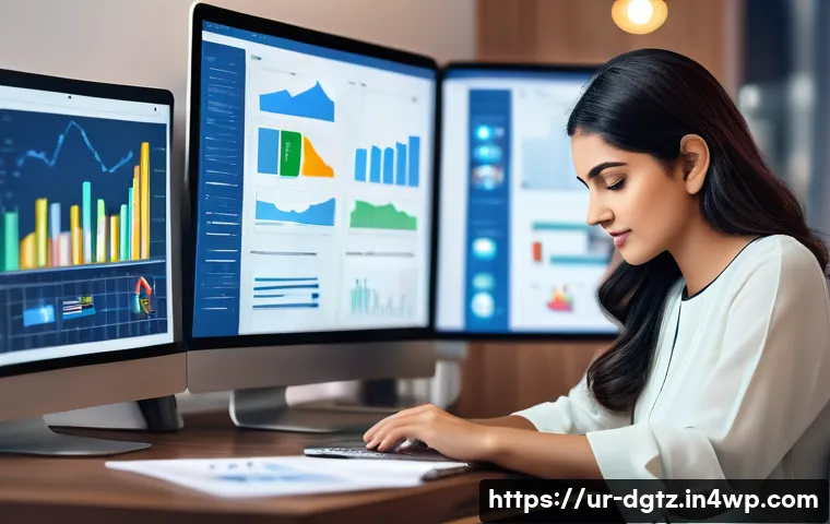 디지털 네트워킹을 위한 콘텐츠 전략 - A vibrant digital marketing workspace showcasing a professional Pakistani woman sitting at a modern ...