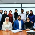 Home 18 전문가와의 관계 유지의 중요성 - A warm and inspiring scene of a diverse group of Urdu-speaking professionals and experts engaged in ...